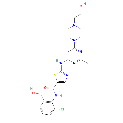 Hydroxymethyl Dasatinib (CAS: 910297-58-4) - Chemical Structure and Molecular Formula 