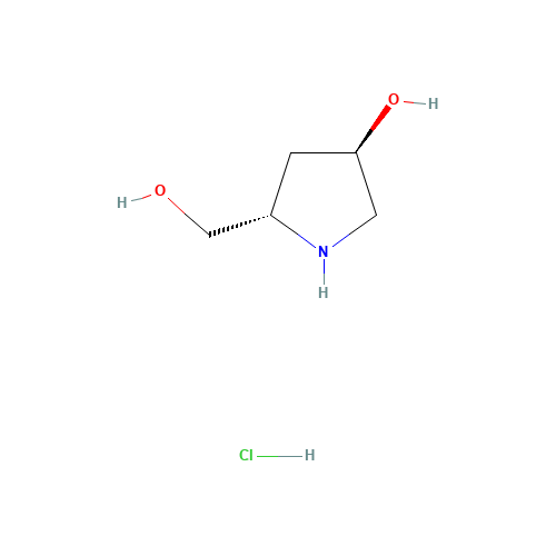 (3R,5S)-5-Hydroxymethyl-3-pyrrolidinol Hydrochloride (CAS: 478922-47-3) - Chemical Structure and Molecular Formula 