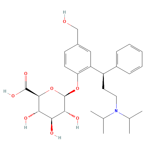 5-Hydroxymethyl Tolterodine b-D-Glucuronide (CAS: 210573-52-7) - Chemical Structure and Molecular Formula 