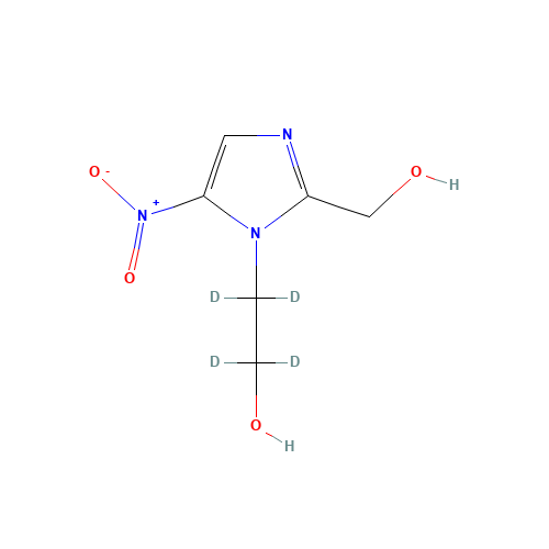 Hydroxy Metronidazole-d4 (CAS: 1215071-08-1) - Chemical Structure and Molecular Formula 