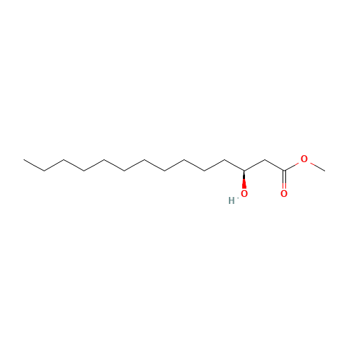 S-(3)-Hydroxy Myristic Acid Methyl Ester (CAS: 76835-67-1) - Chemical Structure and Molecular Formula 