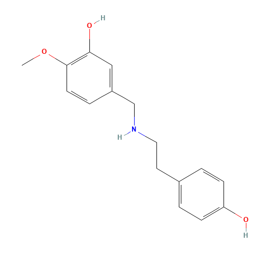 N-(p-Hydroxyphenethyl)-N-(3-hydroxy-4-methoxy)benzylamine (CAS: 4579-60-6) - Related Chemical Product