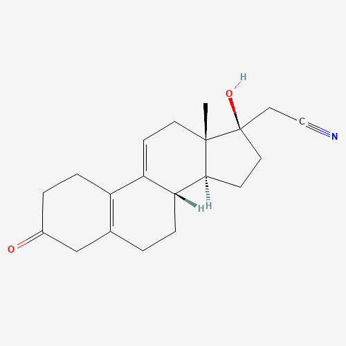 (17a)-17-Hydroxy-3-oxo-19-norpregna-5(10),9(11)-diene-21-nitrile (CAS: 106111-42-6) - Related Chemical Product