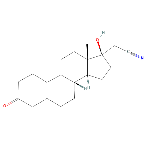 (17a)-17-Hydroxy-3-oxo-19-norpregna-5(10),9(11)-diene-21-nitrile (CAS: 106111-42-6) - Related Chemical Product