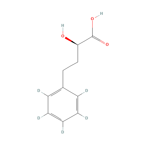 (R)-2-Hydroxy-4-phenylbutyric Acid-d5 (CAS: 1286987-57-2) - Chemical Structure and Molecular Formula 