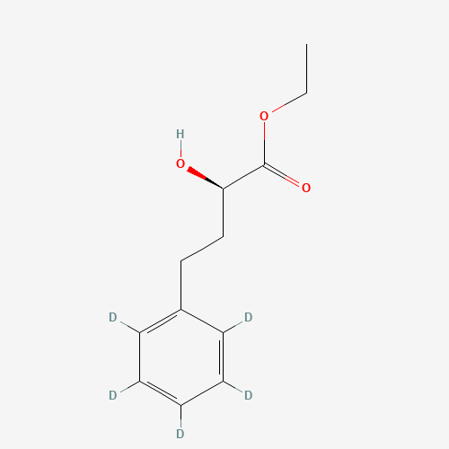 (R)-2-Hydroxy-4-phenylbutyric Acid-d5 Ethyl Ester (CAS: 1286413-90-8) - Chemical Structure and Molecular Formula 