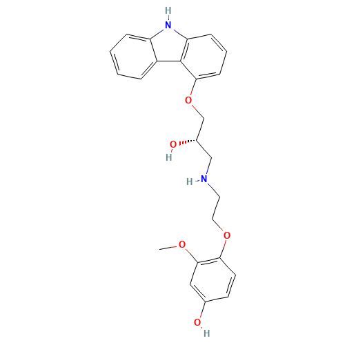 (S)-(-)-4'-Hydroxyphenyl Carvedilol (CAS: 1217853-93-4) - Chemical Structure and Molecular Formula 