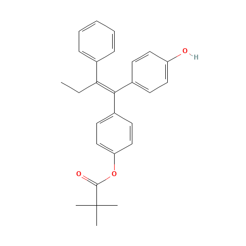 (E)-1-(4-Hydroxyphenyl)-1-[4-(trimethylacetoxy)phenyl]-2-phenylbut-1-ene (CAS: 177748-17-3) - Chemical Structure and Molecular Formula 