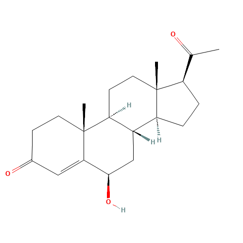 6b-Hydroxy Progesterone (CAS: 604-19-3) - Chemical Structure and Molecular Formula 