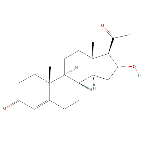 16a-Hydroxy Progesterone (CAS: 438-07-3) - Chemical Structure and Molecular Formula 