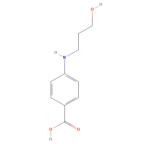 4-[(3-Hydroxypropyl)amino]benzoic Acid (CAS: 518336-11-3) - Chemical Structure and Molecular Formula 