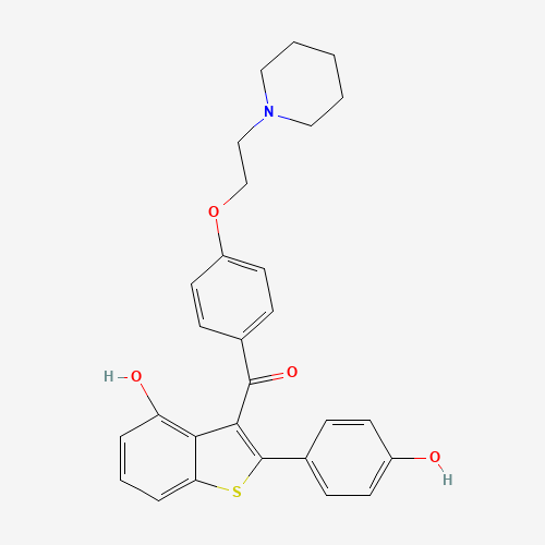 4-Hydroxy Raloxifene (CAS: 185416-01-7) - Chemical Structure and Molecular Formula 