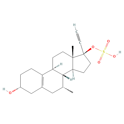 3a-Hydroxy Tibolone 17-O-Sulfate (CAS: 144466-05-7) - Chemical Structure and Molecular Formula 