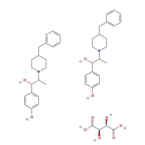 Ifenprodil Hemitartrate (CAS: 23210-58-4) - Chemical Structure and Molecular Formula 