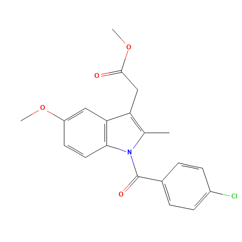 Indomethacin Methyl Ester (CAS: 1601-18-9) - Chemical Structure and Molecular Formula 