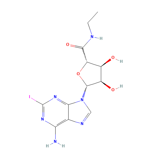 2-Iodo-5'-ethylcarboxamido Adenosine (CAS: 141018-29-3) - Chemical Structure and Molecular Formula 