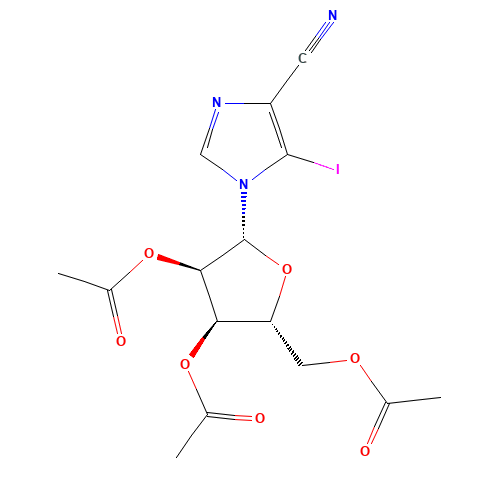 5-Iodo-1-(2',3',5'-tri-O-acetyl-b-D-ribofuranosyl)-imidazo-4-carbonitrile (CAS: 59354-00-6) - Related Chemical Product