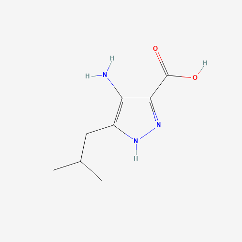 5-(2-Isobutyl)-4-amino-1H-pyrazole-3-carboxylic Acid (CAS: 1093415-88-3) - Chemical Structure and Molecular Formula 