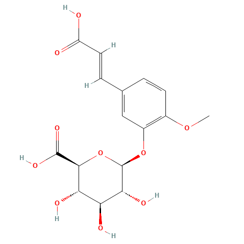 Isoferulic Acid 3-O-b-D-Glucuronide (CAS: 1065272-10-7) - Chemical Structure and Molecular Formula 