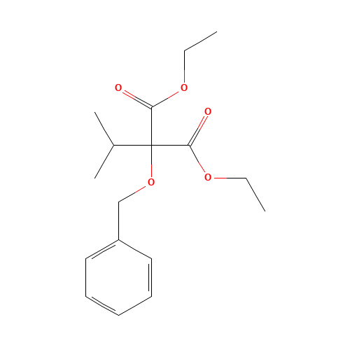 2-Isopropyl-2-(benzyloxy)-propanedioic Acid 1,3-Diethyl Ester (CAS: 24124-03-6) - Chemical Structure and Molecular Formula 