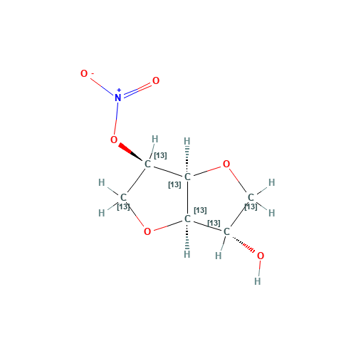 Isosorbide-13C6 5-Mononitrate, 90% (CAS: 1217604-00-6) - Chemical Structure and Molecular Formula 