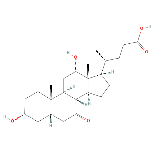 7-Keto-3a,12-a-dihydroxycholanic Acid (CAS: 911-40-0) - Chemical Structure and Molecular Formula 