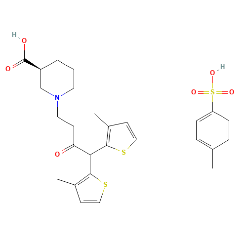 Keto Tiagabine Tosylate (CAS: 161014-56-8) - Chemical Structure and Molecular Formula 