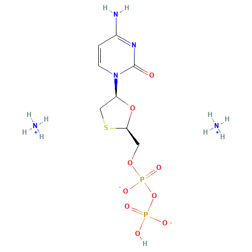 Lamivudine Diphosphate Ammonium Salt (CAS: 1187058-41-8) - Chemical Structure and Molecular Formula 