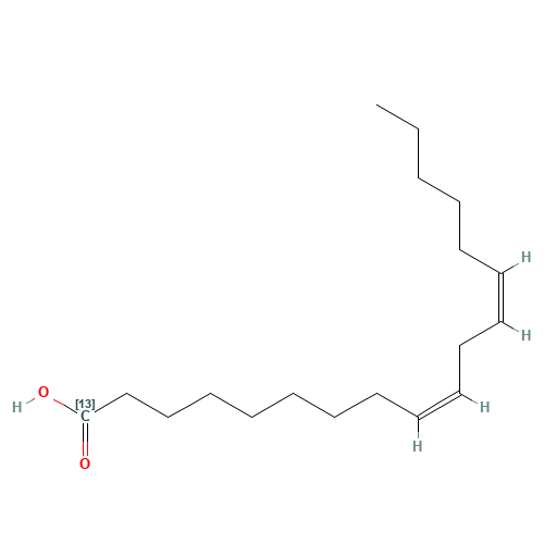 Linoleic Acid-1-13C (CAS: 98353-71-0) - Chemical Structure and Molecular Formula 