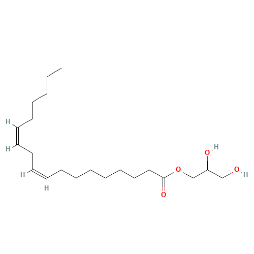 1-Linoleoyl-rac-glycerol (CAS: 2277-28-3) - Chemical Structure and Molecular Formula 