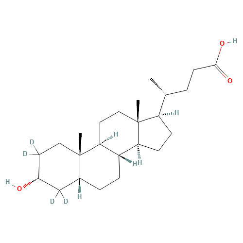 Lithocholic Acid-d4 (CAS: 83701-16-0) - Chemical Structure and Molecular Formula 