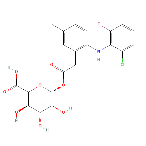 Lumiracoxib Acyl-b-D-glucuronide (CAS: 697287-17-5) - Chemical Structure and Molecular Formula 