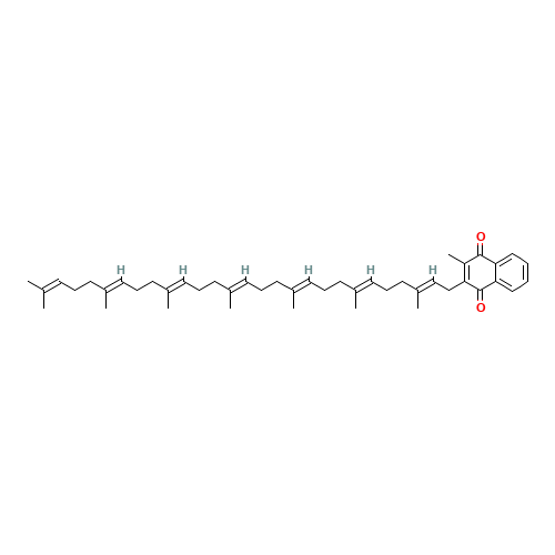 Menaquinone 7 (CAS: 2124-57-4) - Chemical Structure and Molecular Formula 