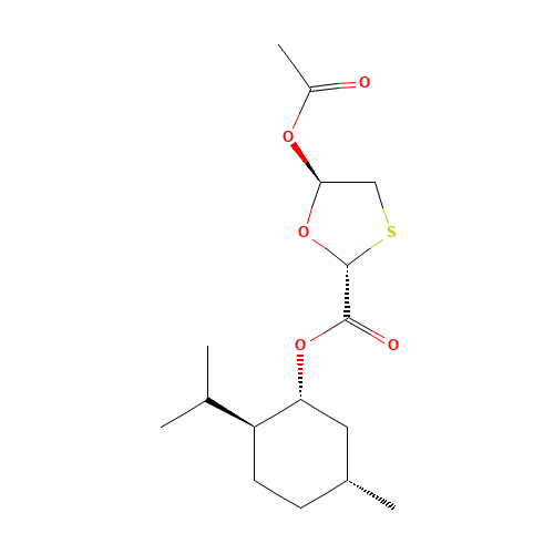 (2R,5R)-L-Methyl-5-(acetyloxy)-1,3-oxathiolane-2-carboxylate (CAS: 147027-09-6) - Chemical Structure and Molecular Formula 