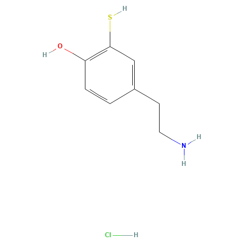 3-Mercaptotyramine Hydrochloride (CAS: 37736-93-9) - Chemical Structure and Molecular Formula 
