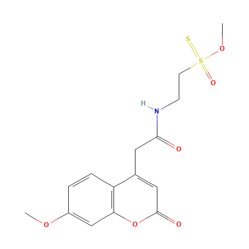 N-[2-Methanethiosulfonylethyl]-7-methoxycoumarin-4-acetamide (CAS: 887406-79-3) - Chemical Structure and Molecular Formula 