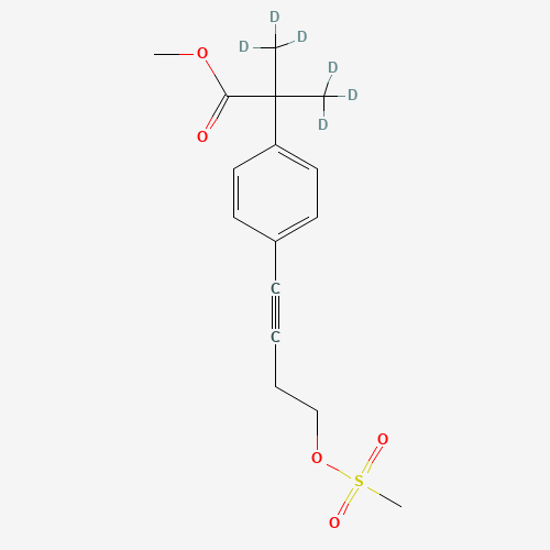 4-[4-(Methanesulfonyloxy)-1-butynyl]-a,a-di(methyl-d3)benzeneacetic Acid, Methyl Ester (CAS: 1020719-58-7) - Related Chemical Product
