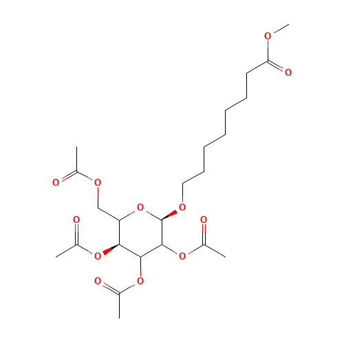 8-Methoxycarbonyloctanoyl-2',3',4',6-tetra-O-acetyl-b-D-galactopyranoside (CAS: 93619-78-4) - Chemical Structure and Molecular Formula 