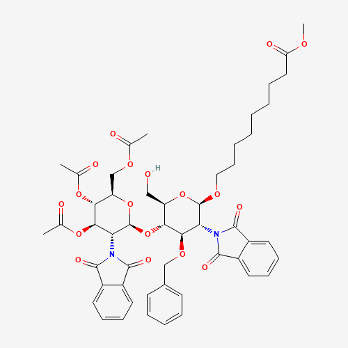 8-Methoxycarbonyloctyl-2-deoxy-2-phthalimido-3-O-benzyl-4-O-(3',4',6'-tri-O-acetyl-2'-deoxy-2'-phthalimido-b-D-glucopyranosyl)-b-D-glucopyranoside (CAS: 106445-30-1) - Related Chemical Product
