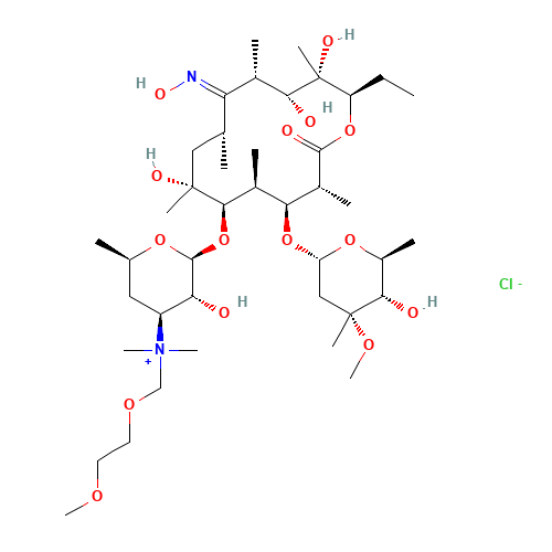 3'-[[(2-Methoxyethoxy)methyl Erythromycin A Oxime Chloride (CAS: 151750-47-9) - Chemical Structure and Molecular Formula 