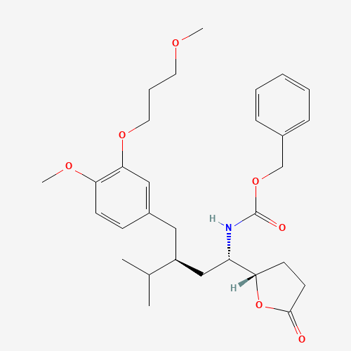 [(1S,3S)-3-[[4-Methoxy-3-(3-methoxypropoxy)phenyl]methyl]-4-methyl-1-[(2S)-tetrahydro-5-oxo-2-furanyl]pentyl]carbamic Acid Benzyl Ester (CAS: 900811-45-2) - Related Chemical Product