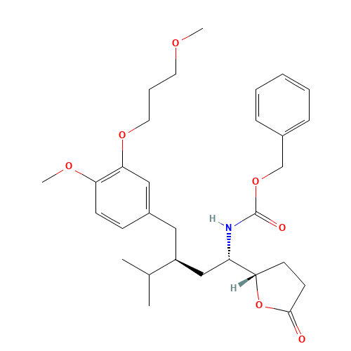 [(1S,3S)-3-[[4-Methoxy-3-(3-methoxypropoxy)phenyl]methyl]-4-methyl-1-[(2S)-tetrahydro-5-oxo-2-furanyl]pentyl]carbamic Acid Benzyl Ester (CAS: 900811-45-2) - Related Chemical Product