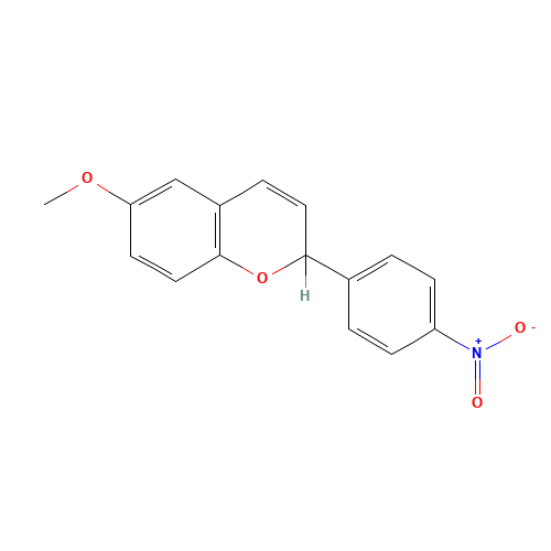 6-Methoxy-2-(4-nitrophenyl)-2H-1-benzopyran (CAS: 887406-88-4) - Chemical Structure and Molecular Formula 