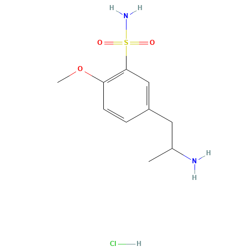 3-(4'-Methoxy-3'-sulfonamidophenyl)-2-propylamine, Hydrochloride (CAS: 86225-65-2) - Chemical Structure and Molecular Formula 