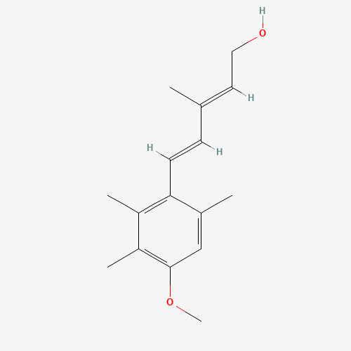 5-(4-Methoxy-2,3,6-trimethylphenyl)-3-methyl-2,4-pentadien-1-ol (CAS: 167637-42-5) - Chemical Structure and Molecular Formula 