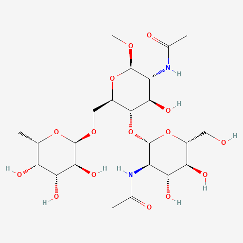 Methyl 2-Acetamido-4-O-(2-acetamido-2-deoxy-b-D-gluco- pyranosyl)-2-deoxy-6-O-(a-L-fucopyranosyl)-b-D-glucopyranoside (CAS: 97242-84-7) - Related Chemical Product