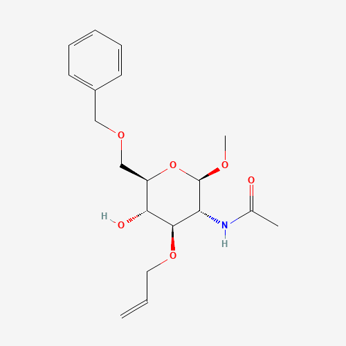 Methyl 2-(Acetylamino)-2-deoxy-6-O-benzyl-3-O-2-propen-1-yl-b-D-glucopyranoside (CAS: 116981-28-3) - Chemical Structure and Molecular Formula 