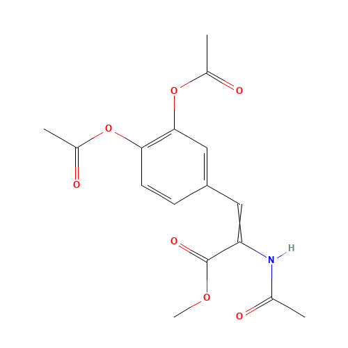Methyl 2-Acetamido-3-(3,4-diacetoxyphenyl)-2-propenoate (CAS: 170699-07-7) - Chemical Structure and Molecular Formula 