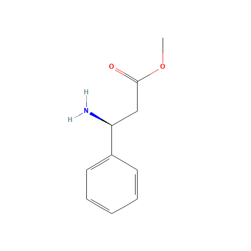 Methyl (3S)-3-Amino-3-phenylpropanoate (CAS: 37088-66-7) - Chemical Structure and Molecular Formula 