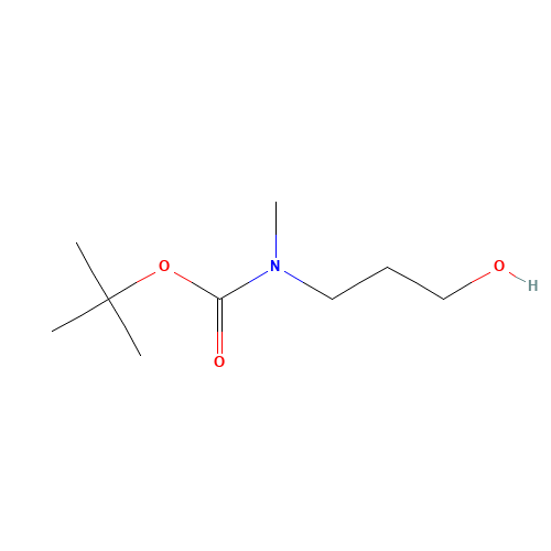 N-Methyl-N-boc-aminopropan-3-ol (CAS: 98642-44-5) - Chemical Structure and Molecular Formula 